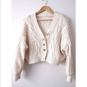 Vintage Cable Knit Sweater/ Cardigan